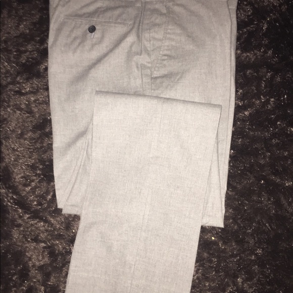 men’s slim fit W32L34 grey dress cotton pants - Picture 1 of 2
